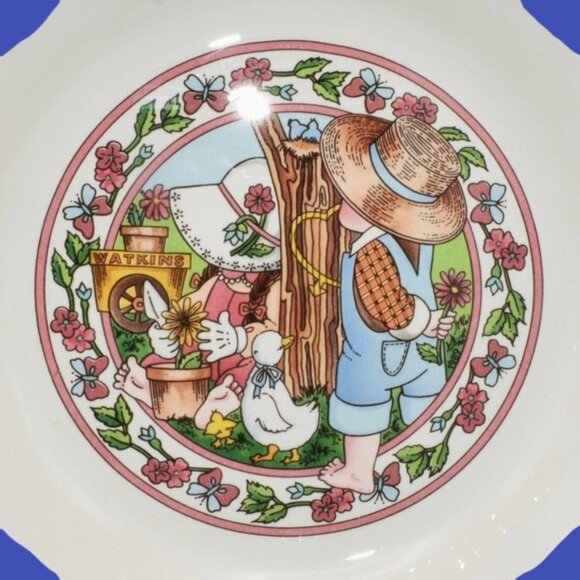 Vintage Watkins Country Kids Deep Dish Pie Plate Spring Brunch Ham & Cheese Pie - Picture 2 of 11